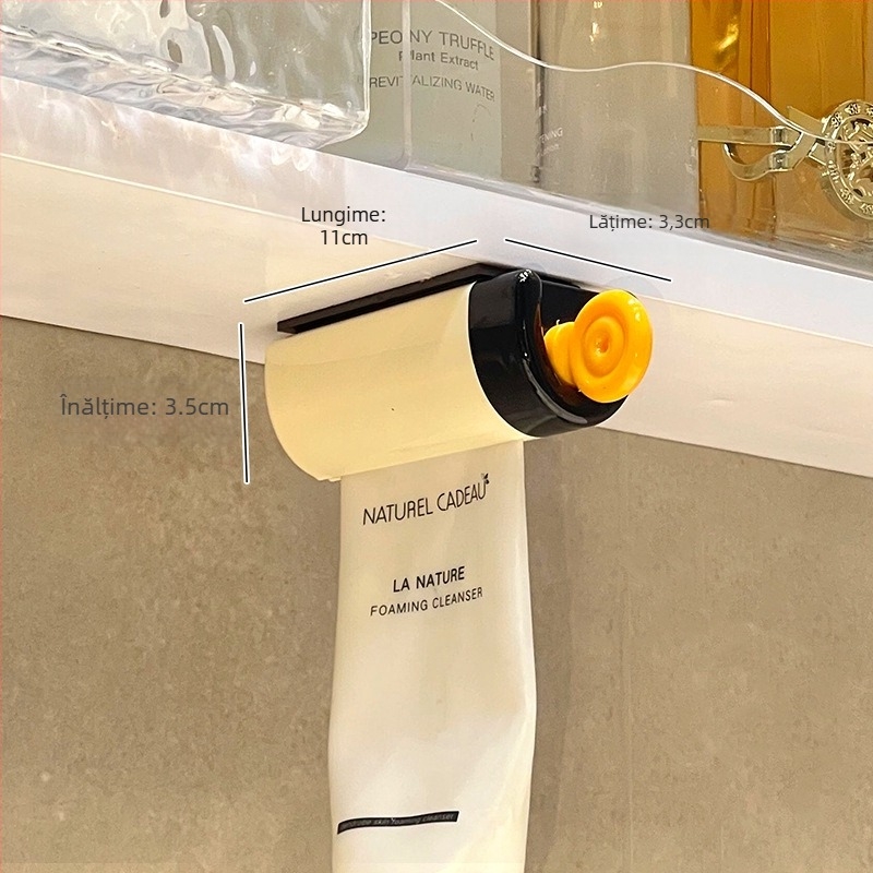 Suport magnetic pentru pastă de dinți sub dulapul de baie, montaj fără găuri, clips de depozitare pentru produsele de îngrijire a feței