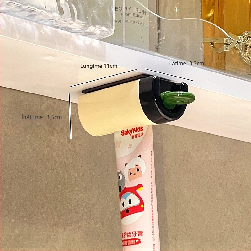 Suport magnetic pentru pastă de dinți sub dulapul de baie, montaj fără găuri, clips de depozitare pentru produsele de îngrijire a feței