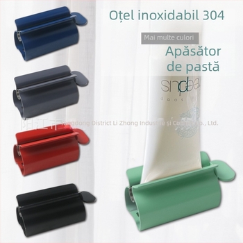 Stoarcător de pastă de dinți din oțel inoxidabil 304, rotativ manual, pentru pastă de dinți și produse de curățare pentru față, Lizhong