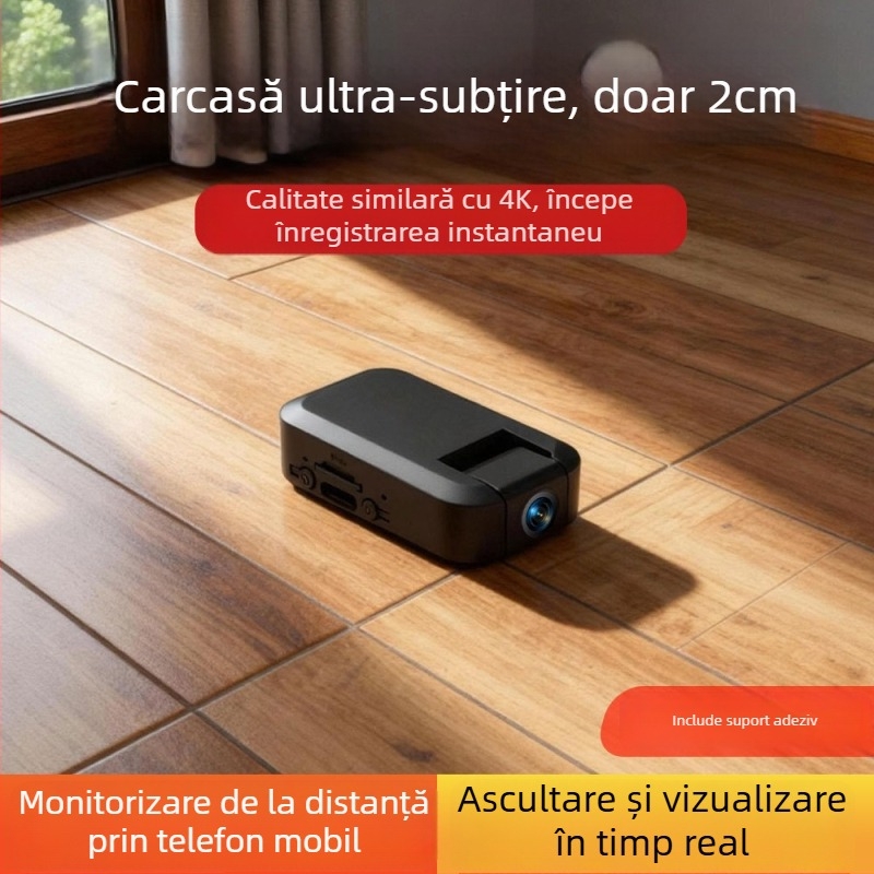 Cameră Wi‑Fi mică pentru monitorizare casnică, 1080P, obiectiv unghi larg, suport card TF, vedere de noapte, detecție mișcare cu alerte