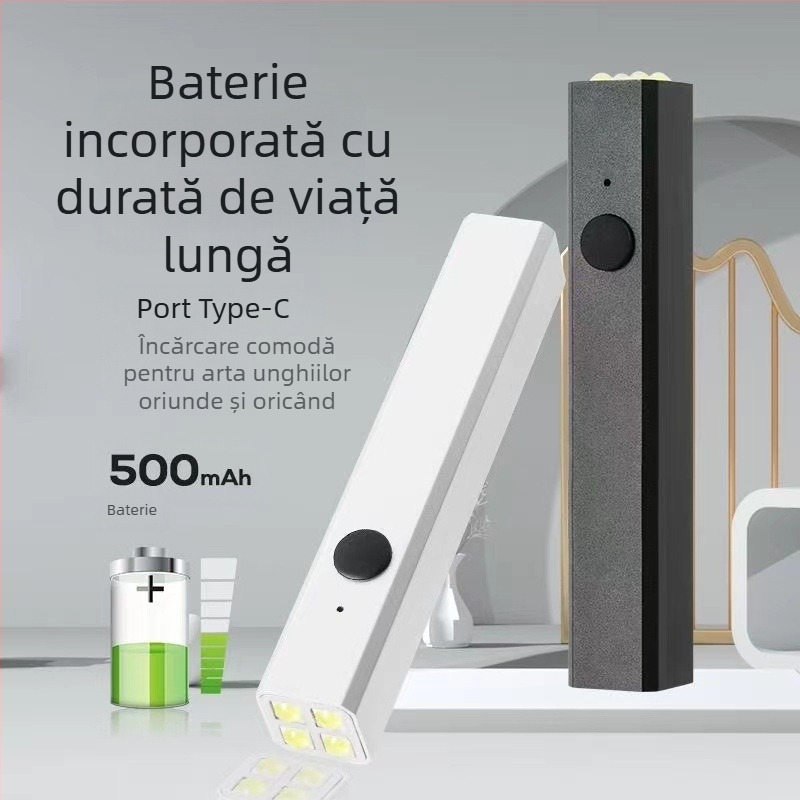 Lampa UV portabilă pentru unghii, reîncărcabilă, uscare gel pentru manichiură, construcție din metal