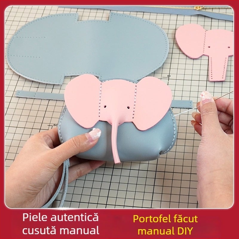 Portofel pentru monede din piele naturală, cu piele de vită cu două straturi, design unisex, pentru depozitare