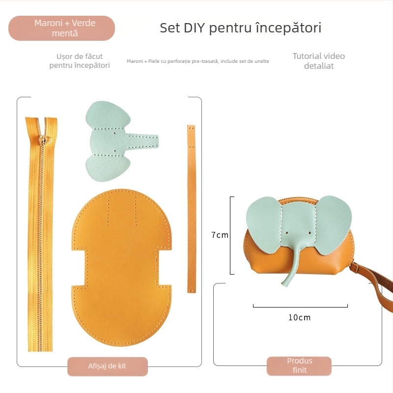 Portofel pentru monede din piele naturală, cu piele de vită cu două straturi, design unisex, pentru depozitare