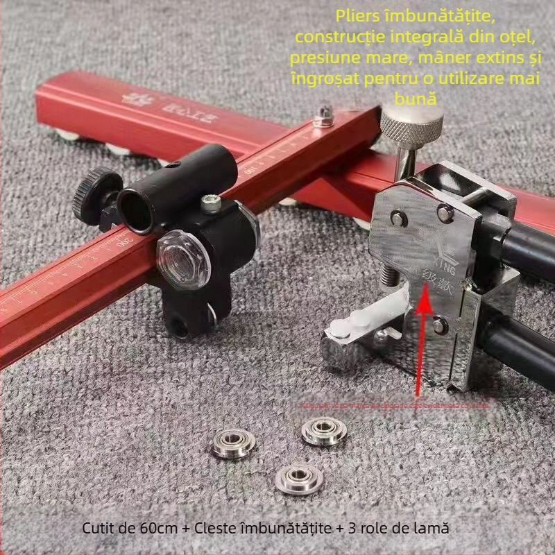 Cuțit de împingere pentru plăci, model Roller Glass Knife, unealtă de tăiere a plăcilor