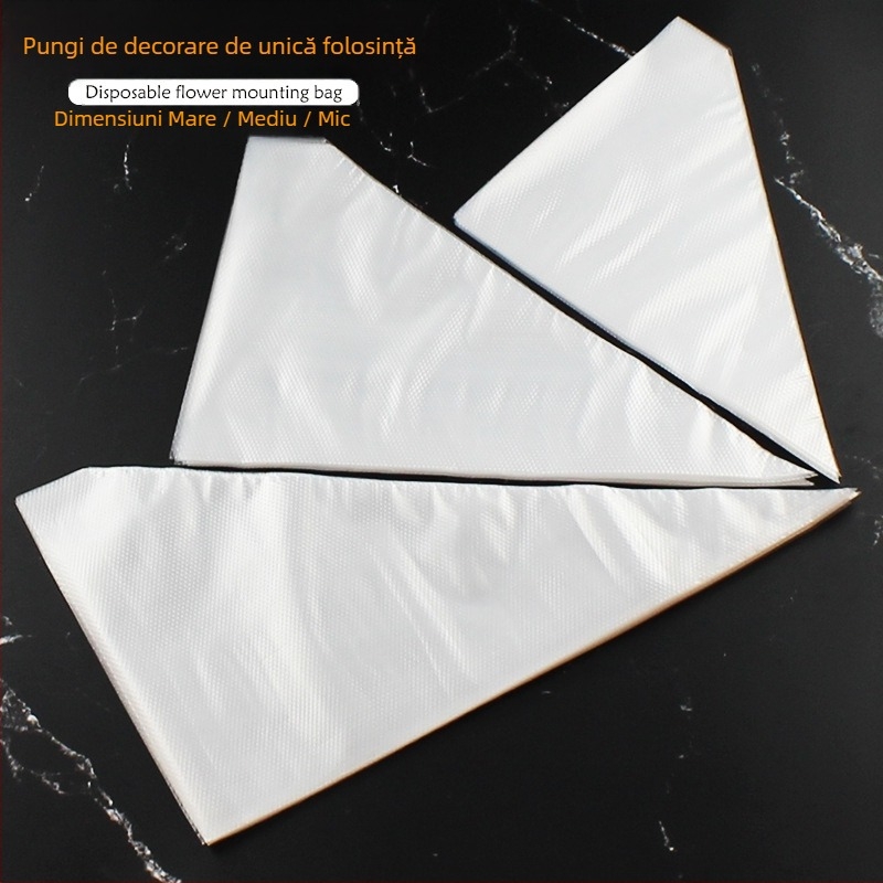 Sac de decorare de unică folosință, din plastic PO, fără inscripții, aproximativ 100 de bucăți, pentru decorarea torturilor, stil modern minimalist
