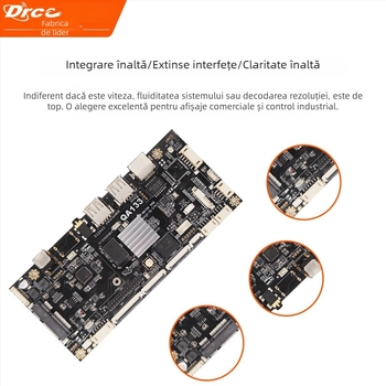 Placă Android Allwinner A133, quad-core 1.8 GHz, 1GB RAM + 8GB flash, alimentare 12V 2A, USB: 2 porturi host (OTG opțional) + 3 porturi USB, TTL 3.3V serial, pentru afișaje publicitare și semnalizare digitală