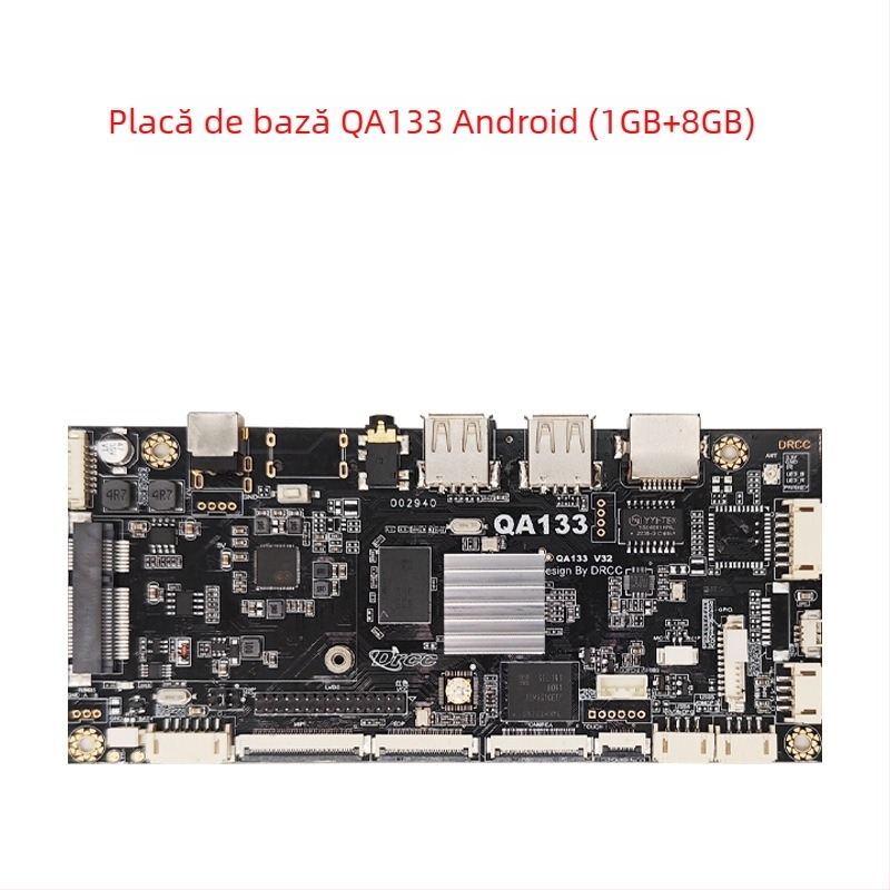 Placă Android Allwinner A133, quad-core 1.8 GHz, 1GB RAM + 8GB flash, alimentare 12V 2A, USB: 2 porturi host (OTG opțional) + 3 porturi USB, TTL 3.3V serial, pentru afișaje publicitare și semnalizare digitală