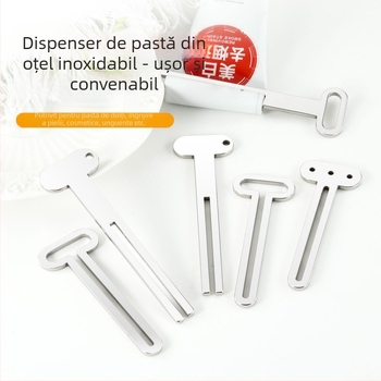 Stoarcător din oțel inoxidabil pentru pastă de dinți și cremă de mâini, manual, multifuncțional