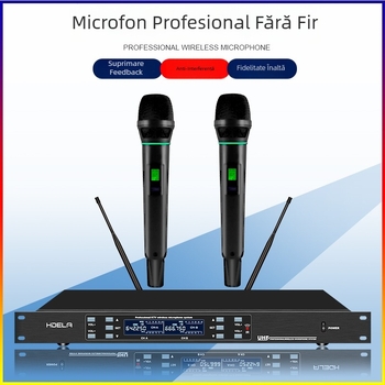 Microfon dinamic profesional pentru karaoke, pentru acasă KTV și scenă, cablat, cu baterie detașabilă 2000–4000 mAh, răspuns în frecvență 40 Hz–20 kHz, SNR ≥95 dB, autonomie 6–8 ore.