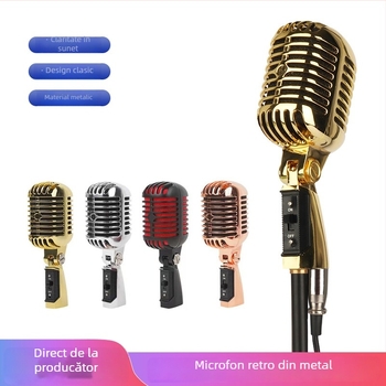 Microfon dynamic de scenă cu wireless, răspuns în frecvență 20 Hz–20 kHz, SNR ≥75 dB, bobină mobilă, model S02