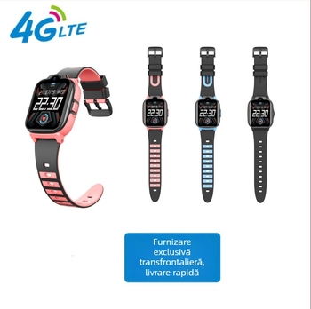 Ceas inteligent pentru copii cu conectivitate 4G, rezistent la apă, cameră 1,3 MP, baterie 700 mAh, corp din silicon — model K15pth