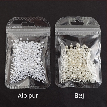 Perle pentru manichiură, rotunde, nepore, material: oxid de aluminiu, ambalaj de bază