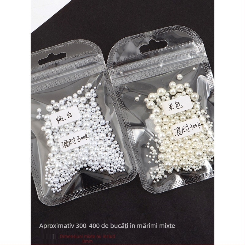 Perle pentru manichiură, rotunde, nepore, material: oxid de aluminiu, ambalaj de bază