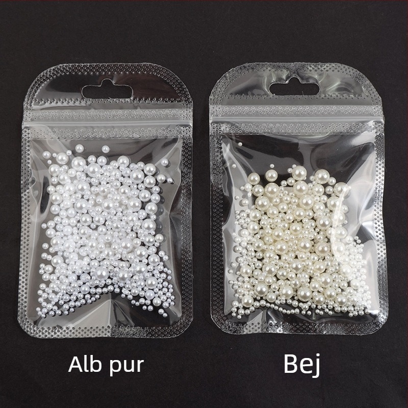 Perle pentru manichiură, rotunde, nepore, material: oxid de aluminiu, ambalaj de bază