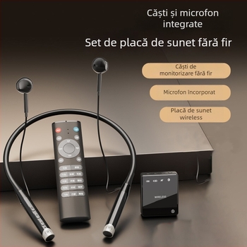 Carte de sunet pentru streaming live cu cască Bluetooth integrată și atenuare inteligentă a zgomotului - Model T9P, Bluetooth 5.3, 20Hz-20kHz, SNR ≥70dB, autonomie 6-8h