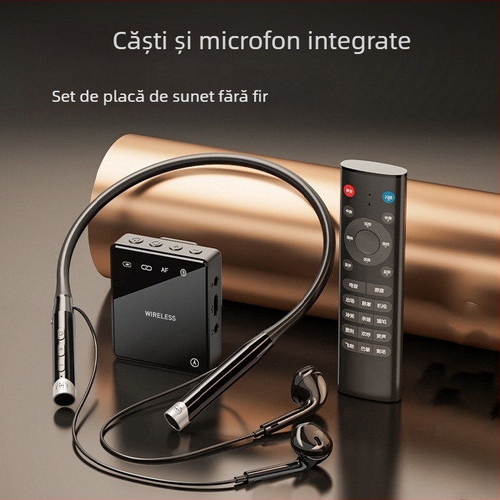 Carte de sunet pentru streaming live cu cască Bluetooth integrată și atenuare inteligentă a zgomotului - Model T9P, Bluetooth 5.3, 20Hz-20kHz, SNR ≥70dB, autonomie 6-8h