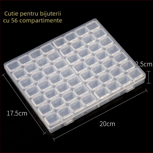 Cutie de depozitare pentru accesorii de artă a unghiilor, cu 28 sau 56 compartimente, organizator pentru mici accesorii, cu capac