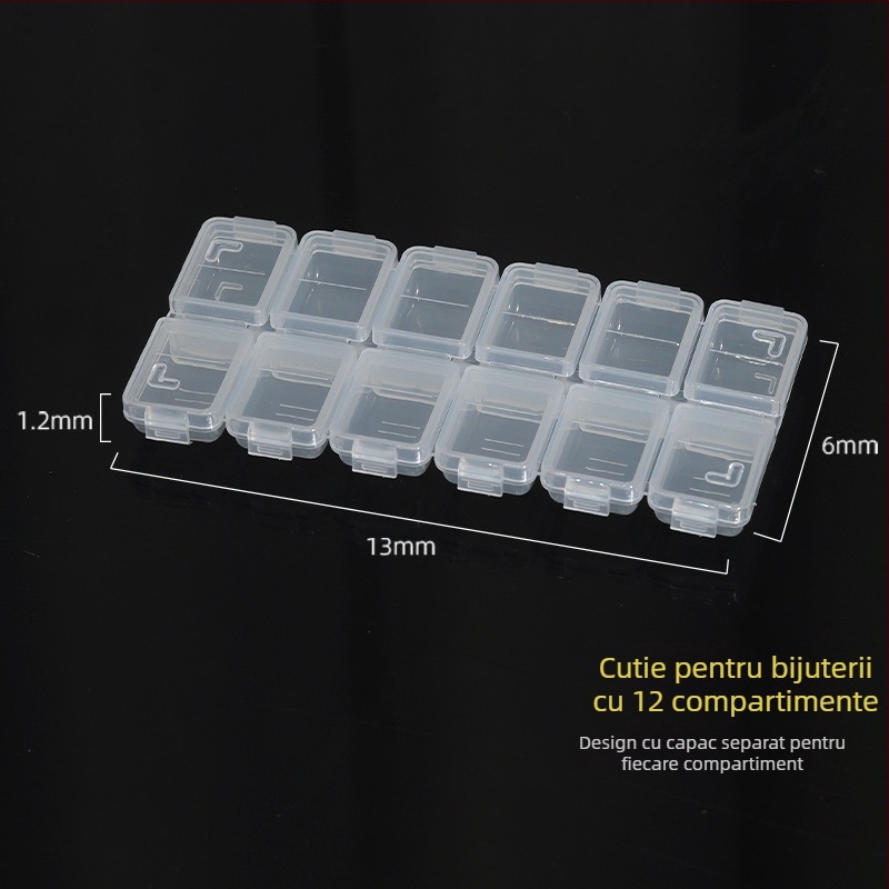 Cutie de depozitare pentru accesorii de artă a unghiilor, cu 28 sau 56 compartimente, organizator pentru mici accesorii, cu capac