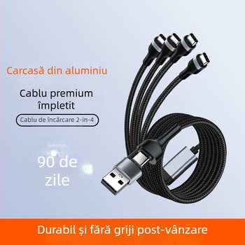 Difu you Cablu de încărcare Type-C cu mai multe ieșiri, carcasă din nylon, 1–4 ieșiri, distribuție inteligentă a puterii