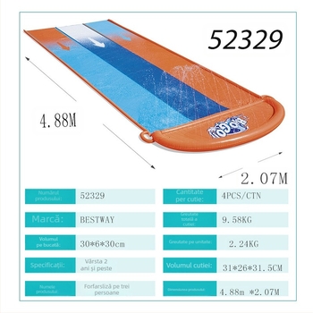 Bestway PVC jucărie gonflabilă de apă pentru trei persoane, schi nautic pentru copii 7–14 ani