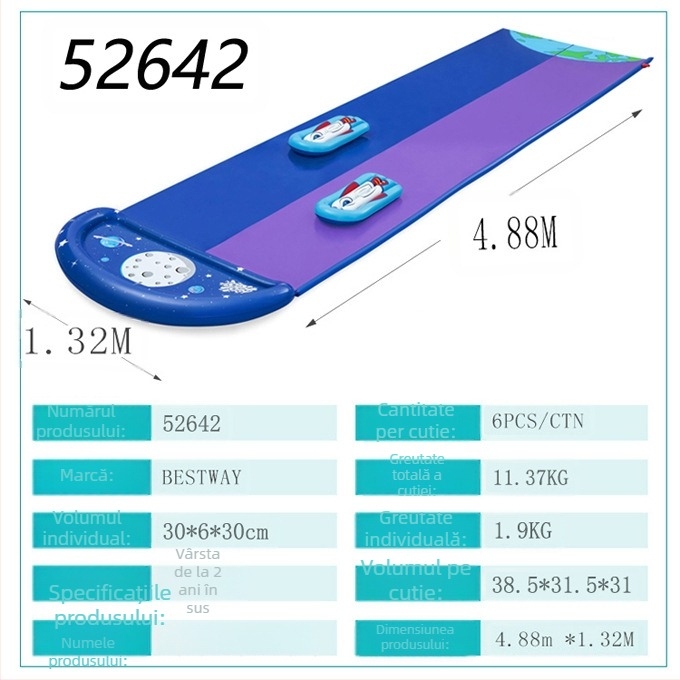 Bestway PVC jucărie gonflabilă de apă pentru trei persoane, schi nautic pentru copii 7–14 ani