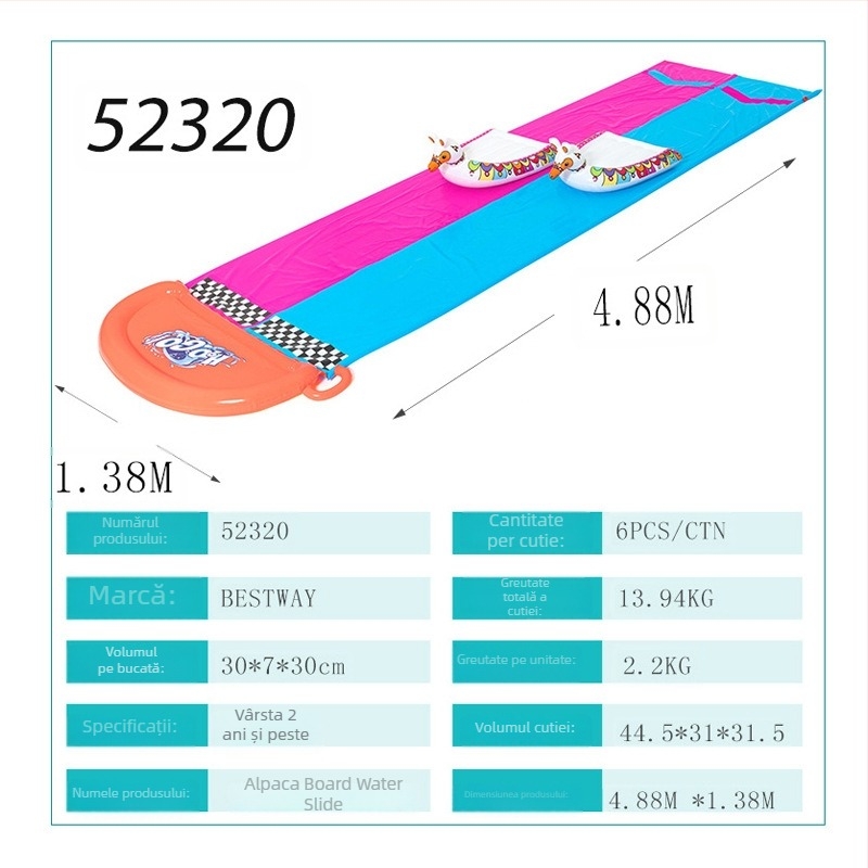 Bestway PVC jucărie gonflabilă de apă pentru trei persoane, schi nautic pentru copii 7–14 ani