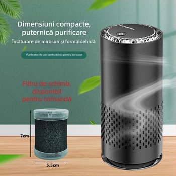 Purificator de aer auto cu ioni negativi, eliminare formaldehidă, PM2.5 filtrare, alimentare USB