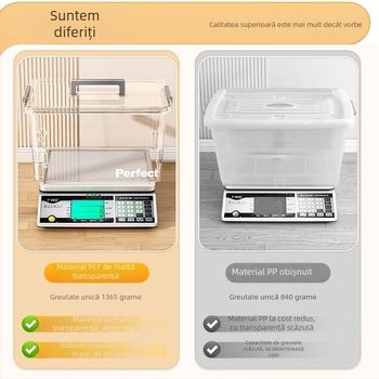 Cutie transparentă de depozitare din PET, portabilă, impermeabilă, cu capacitate până la 5 L, pentru haine, jucării, gustări și cărți