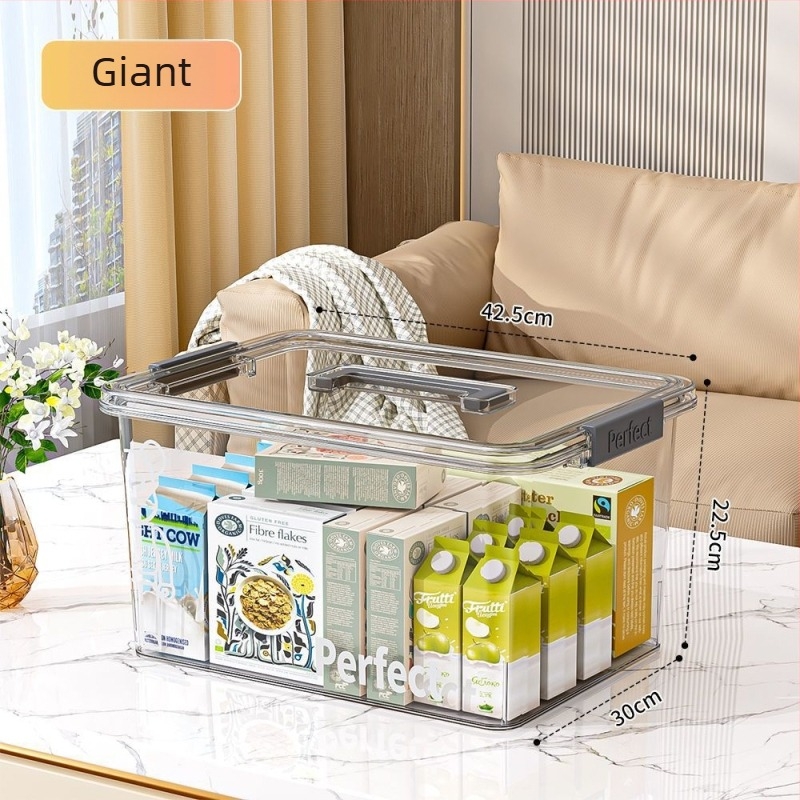 Cutie transparentă de depozitare din PET, portabilă, impermeabilă, cu capacitate până la 5 L, pentru haine, jucării, gustări și cărți