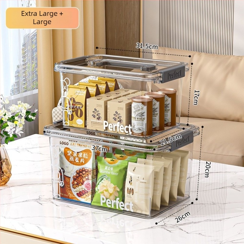 Cutie transparentă de depozitare din PET, portabilă, impermeabilă, cu capacitate până la 5 L, pentru haine, jucării, gustări și cărți