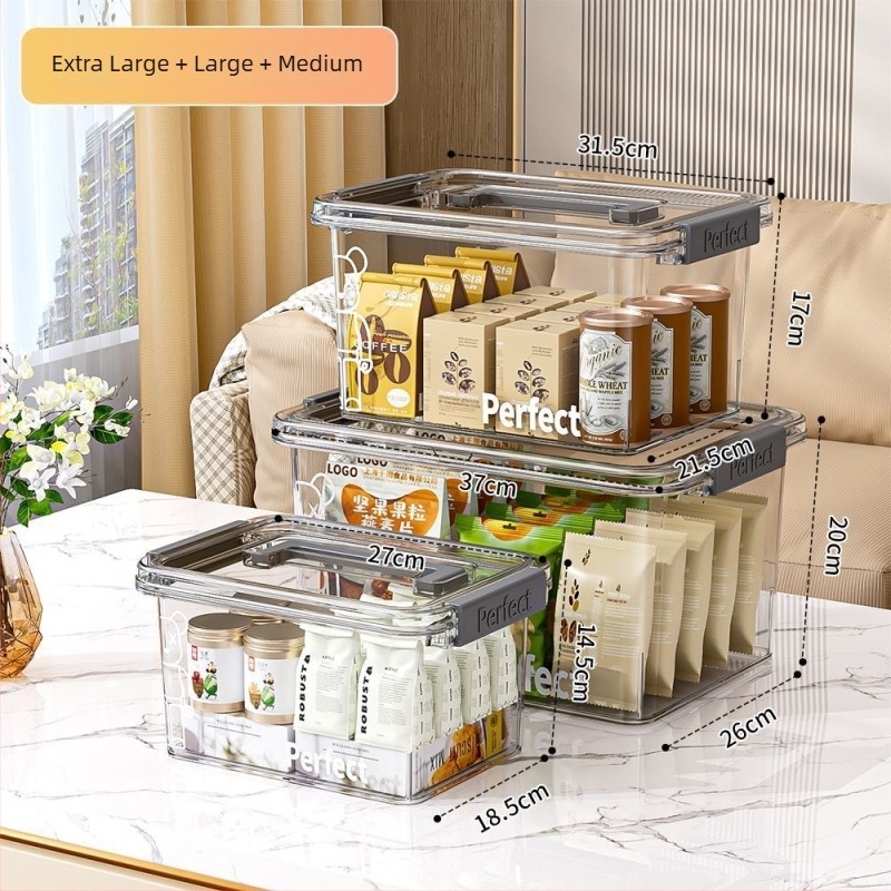 Cutie transparentă de depozitare din PET, portabilă, impermeabilă, cu capacitate până la 5 L, pentru haine, jucării, gustări și cărți