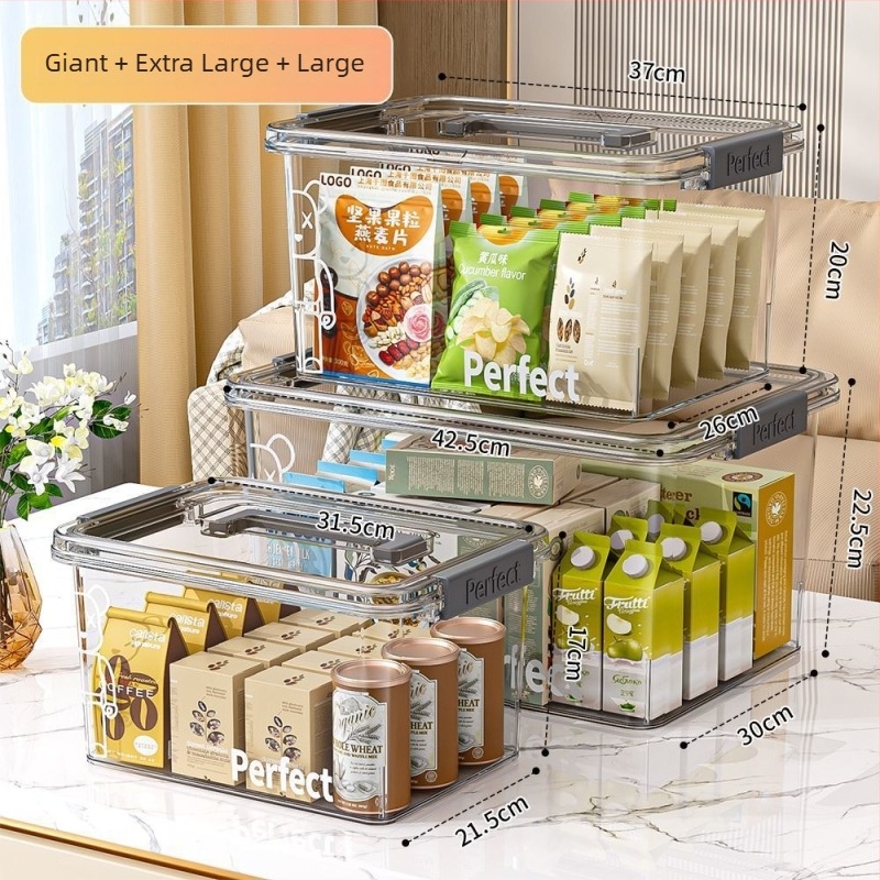 Cutie transparentă de depozitare din PET, portabilă, impermeabilă, cu capacitate până la 5 L, pentru haine, jucării, gustări și cărți