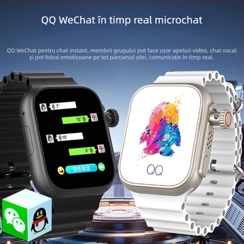 Ceas inteligent cu inserare card, impermeabil, ecran IPS, Android compatibil, autonomie baterie sub 7 zile