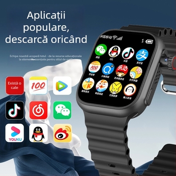 Ceas inteligent cu inserare card, impermeabil, ecran IPS, Android compatibil, autonomie baterie sub 7 zile