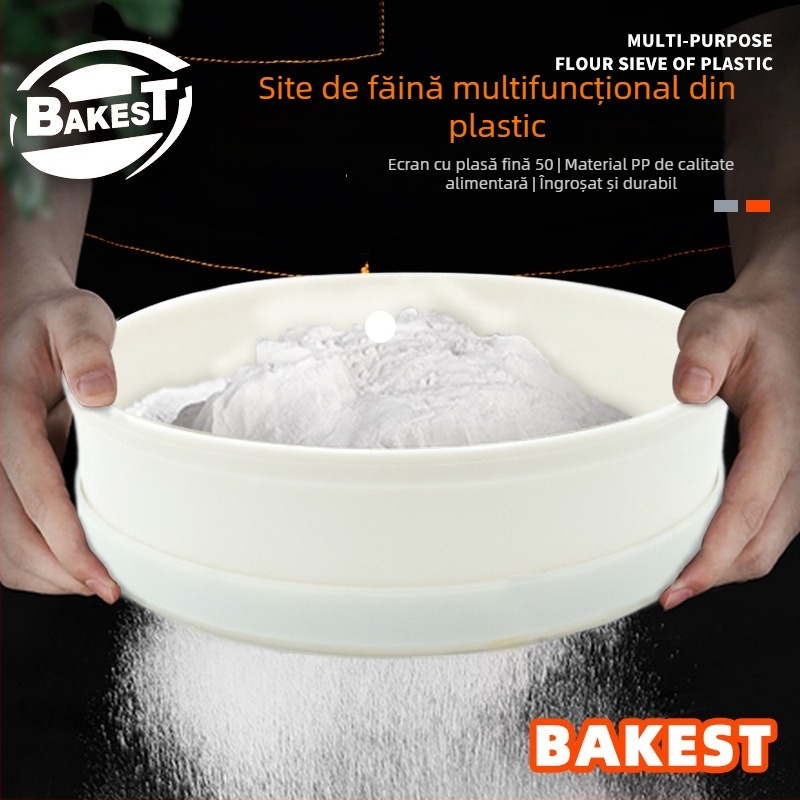 BAKEST Sito pentru făină - material PP, sită cu plasă 50, modelele 038-8031/038-8032/038-8033, Stil minimalist modern