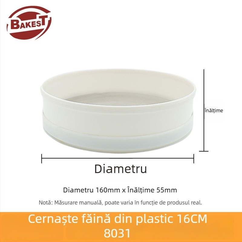 BAKEST Sito pentru făină - material PP, sită cu plasă 50, modelele 038-8031/038-8032/038-8033, Stil minimalist modern
