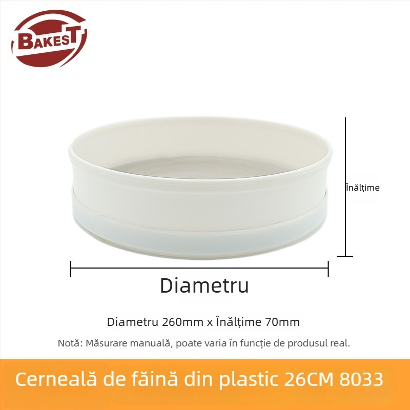 BAKEST Sito pentru făină - material PP, sită cu plasă 50, modelele 038-8031/038-8032/038-8033, Stil minimalist modern