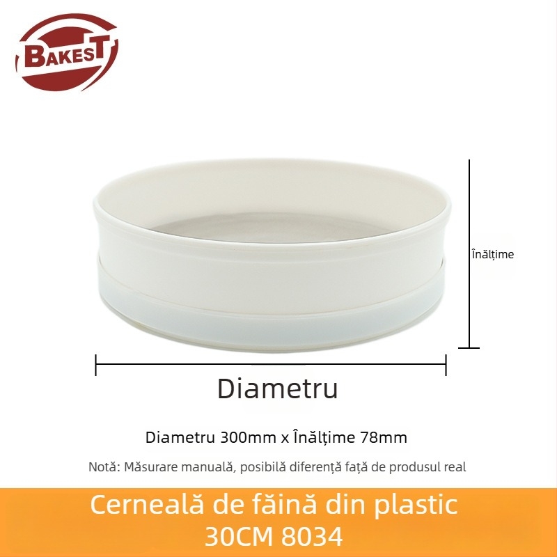 BAKEST Sito pentru făină - material PP, sită cu plasă 50, modelele 038-8031/038-8032/038-8033, Stil minimalist modern
