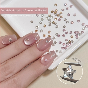 Decorațiuni pentru unghii – stele din plastic, 30 bucăți, stil simplu