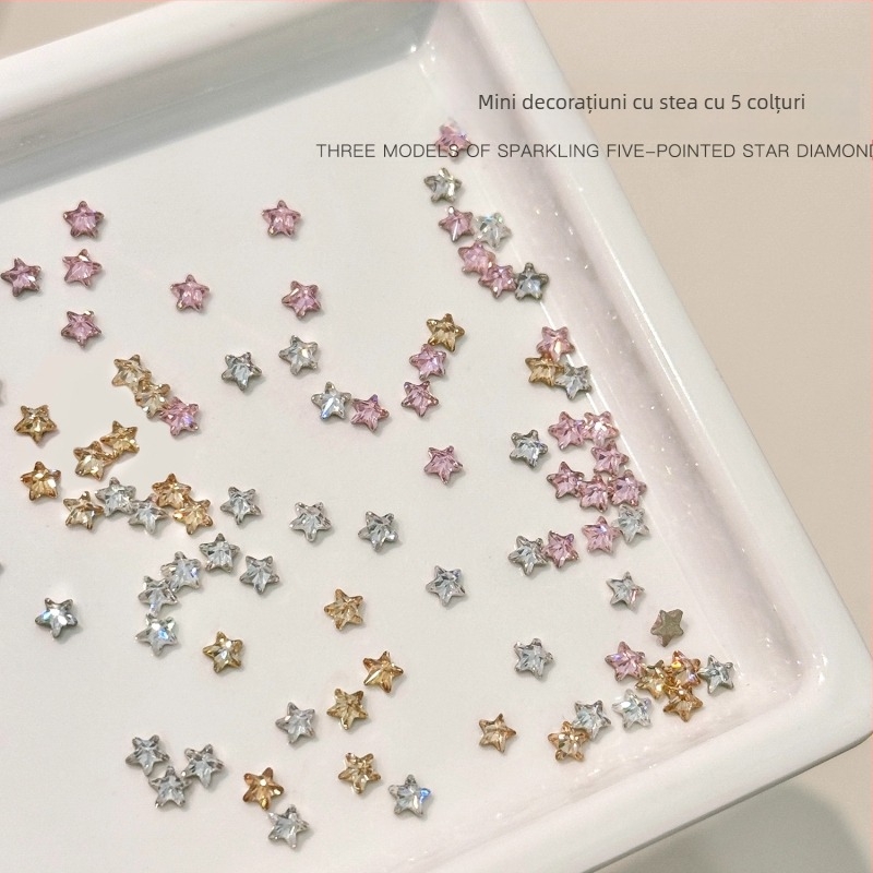 Decorațiuni pentru unghii – stele din plastic, 30 bucăți, stil simplu
