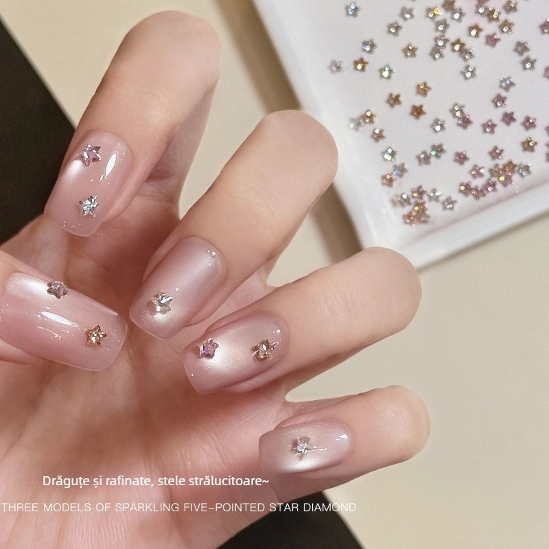 Decorațiuni pentru unghii – stele din plastic, 30 bucăți, stil simplu