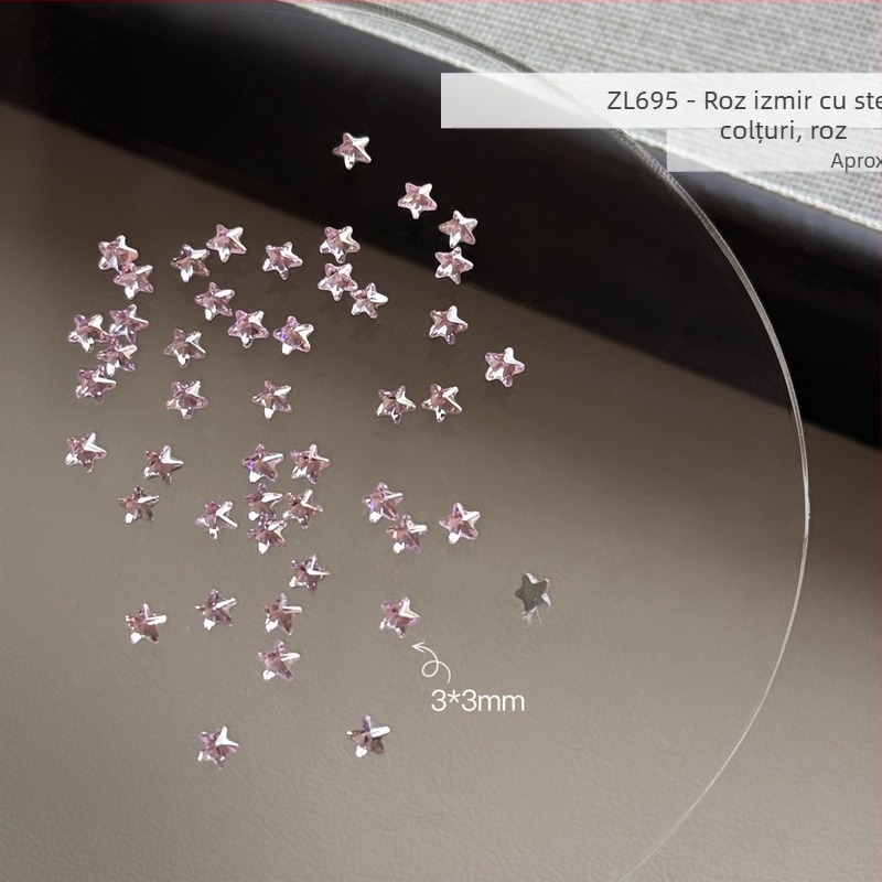 Decorațiuni pentru unghii – stele din plastic, 30 bucăți, stil simplu