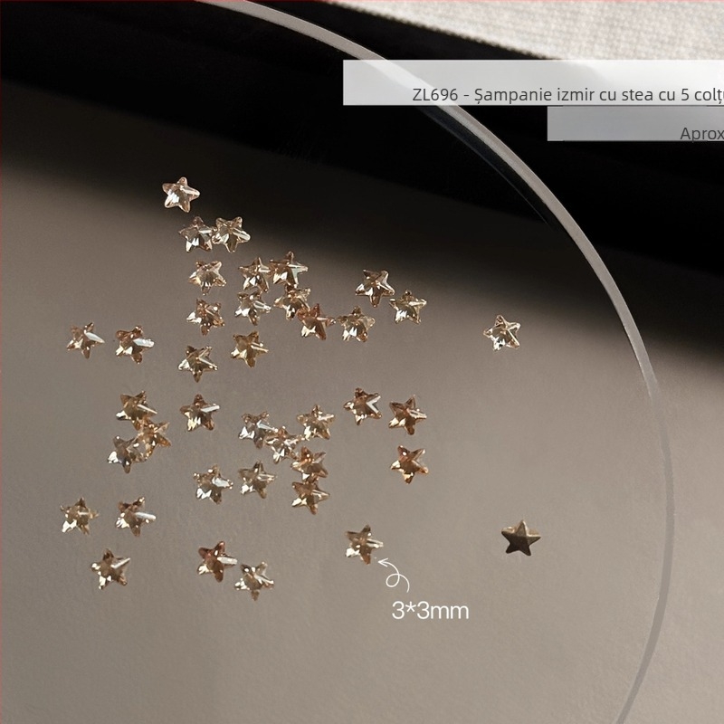 Decorațiuni pentru unghii – stele din plastic, 30 bucăți, stil simplu