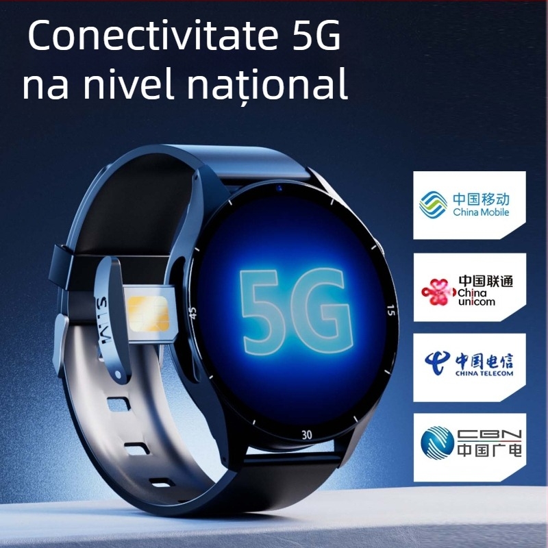 Ceas inteligent de telefon pentru elevi, compatibil Android, ecran TFT de 1,44 inch, baterie 1280mAh, rezistent la apă, cameră de 8 MP