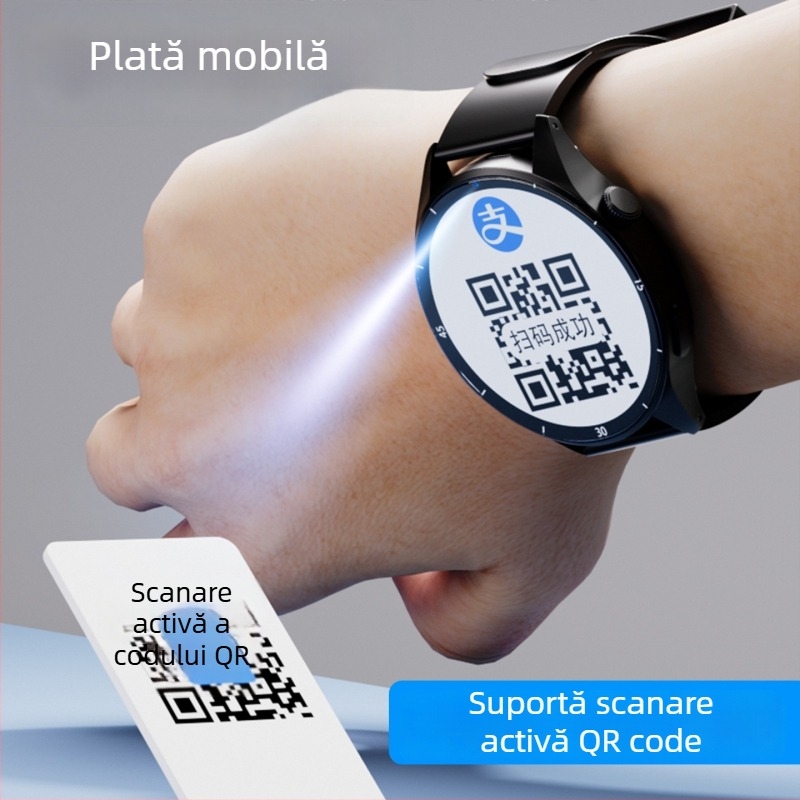 Ceas inteligent de telefon pentru elevi, compatibil Android, ecran TFT de 1,44 inch, baterie 1280mAh, rezistent la apă, cameră de 8 MP