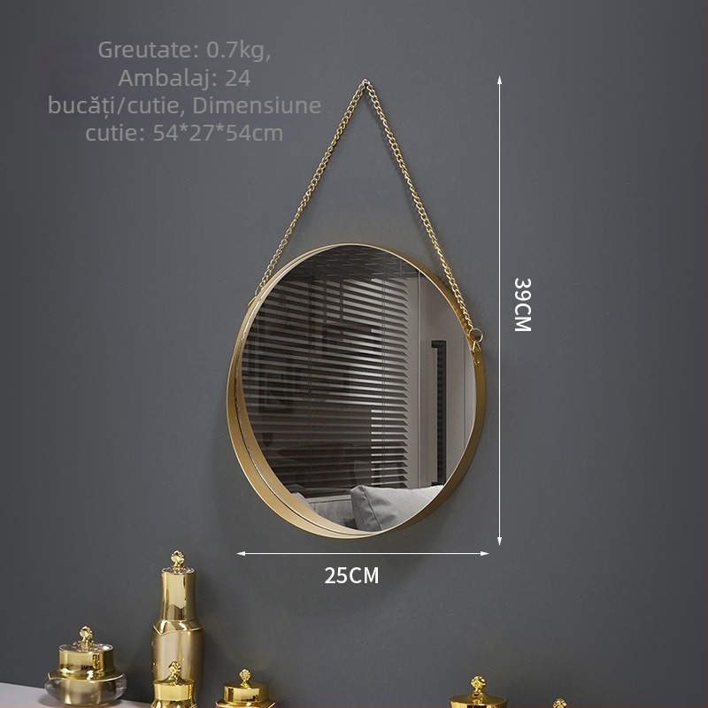 Oglindă de perete, ramă metalică, oglindă din aluminiu, personalizabilă, potrivită pentru baie, dormitor și spații comerciale