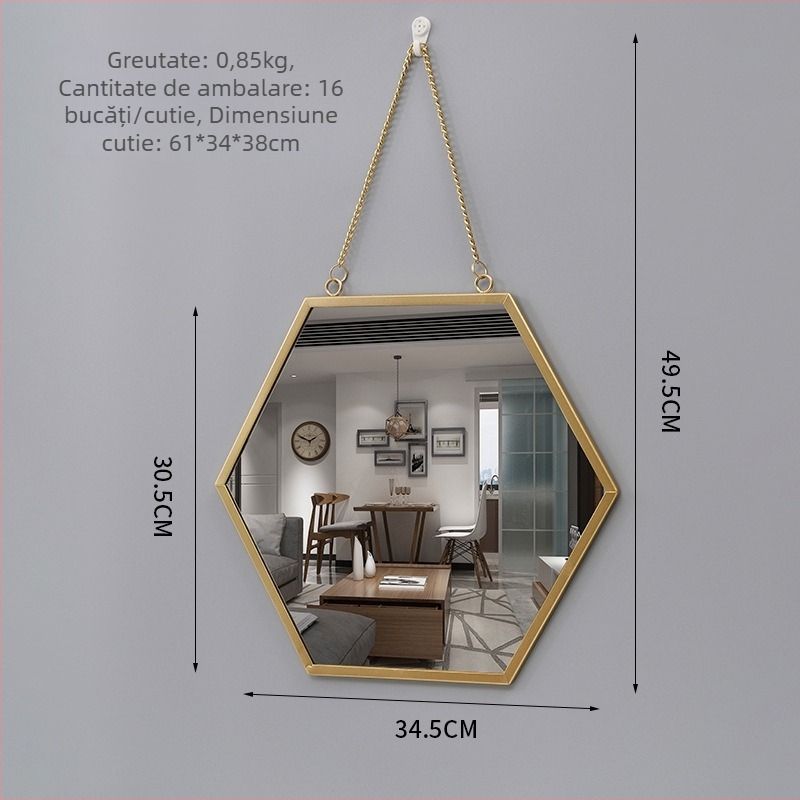 Oglindă de perete, ramă metalică, oglindă din aluminiu, personalizabilă, potrivită pentru baie, dormitor și spații comerciale