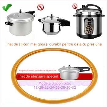 Inel universal de etanșare din aluminiu pentru oală sub presiune, model 24, compatibil cu oale cu fund dublu