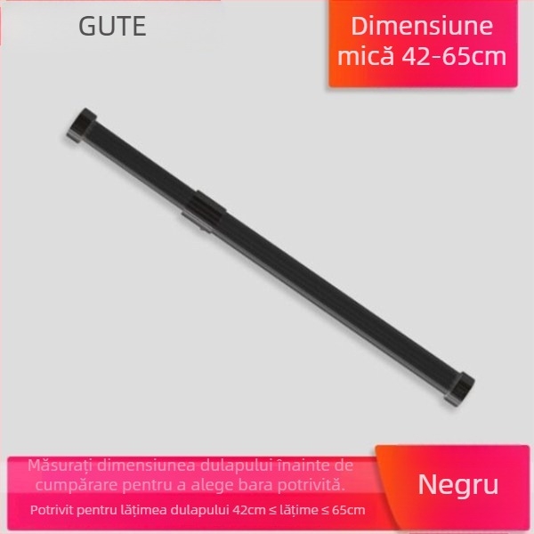 Bară telescopică pentru haine pentru garderob, din aliaj de aluminiu, model Type C, stil light luxury
