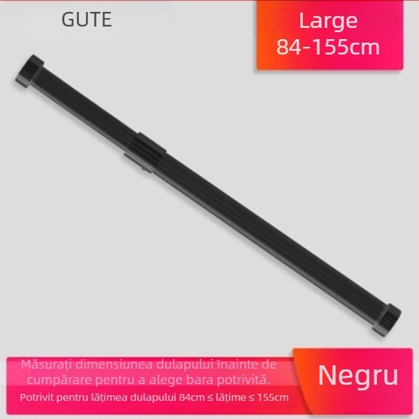 Bară telescopică pentru haine pentru garderob, din aliaj de aluminiu, model Type C, stil light luxury